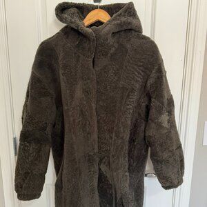 Lambs Fur Hooded Jacket